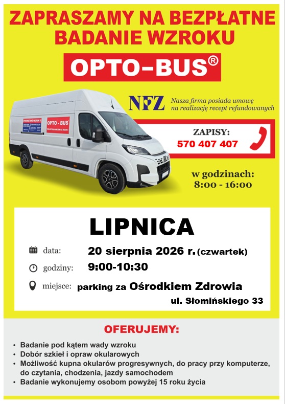 Badanie Wzroku Optobus Sierpień 2026