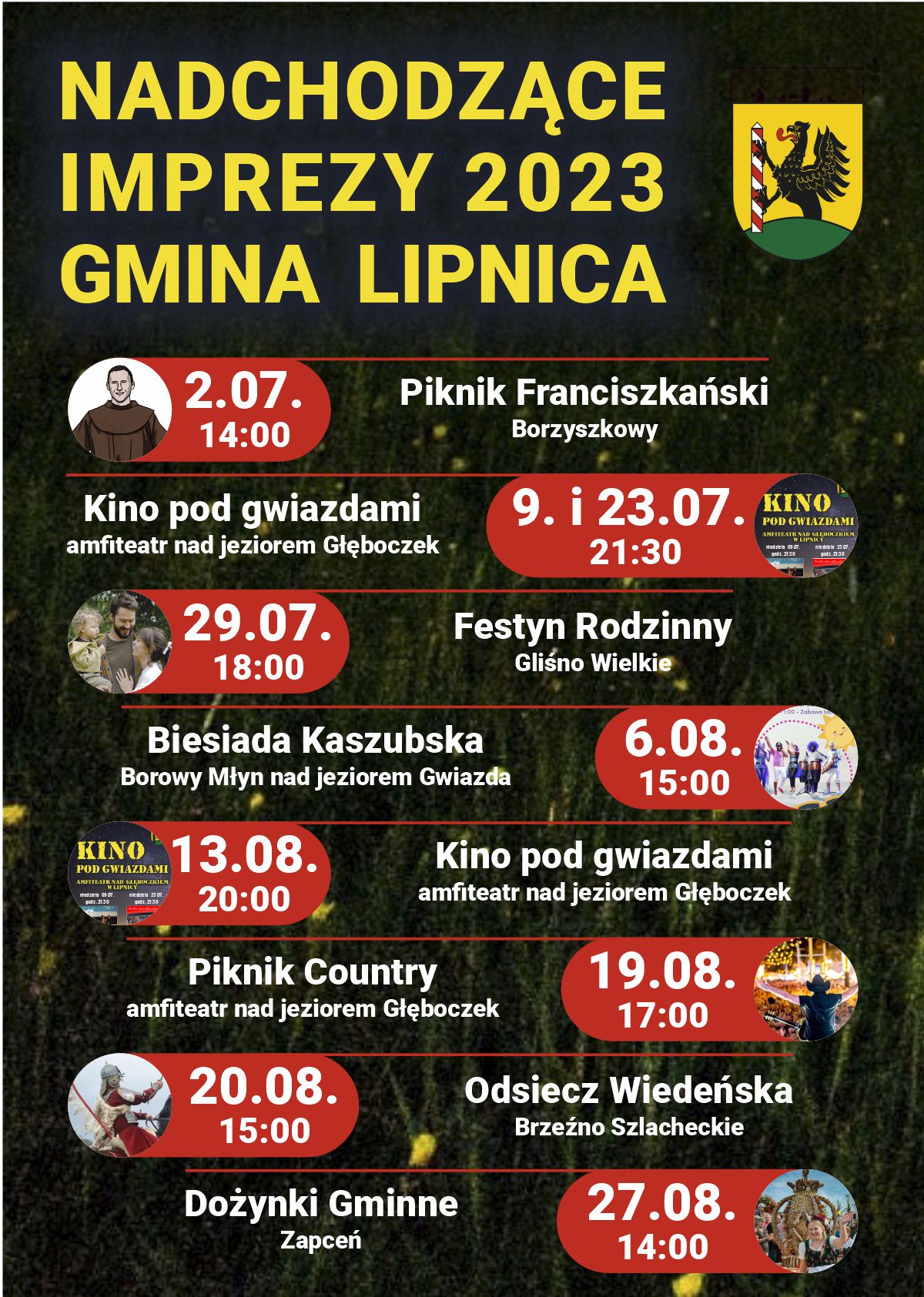 Harmonogram letnich imprez w Gminie Lipnica