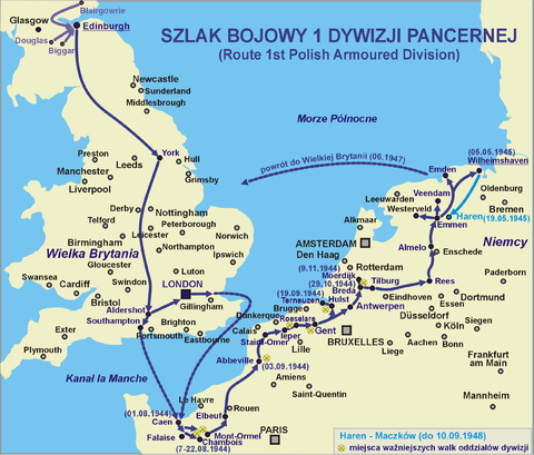 Pamięci żołnierzy 1 Dywizji Pancernej i jej dowódcy gen.broni Stanisława Maczka. 