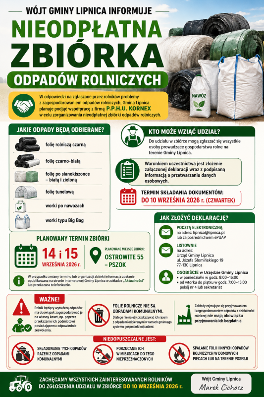 Płatna zbiórka odpadów rolniczych